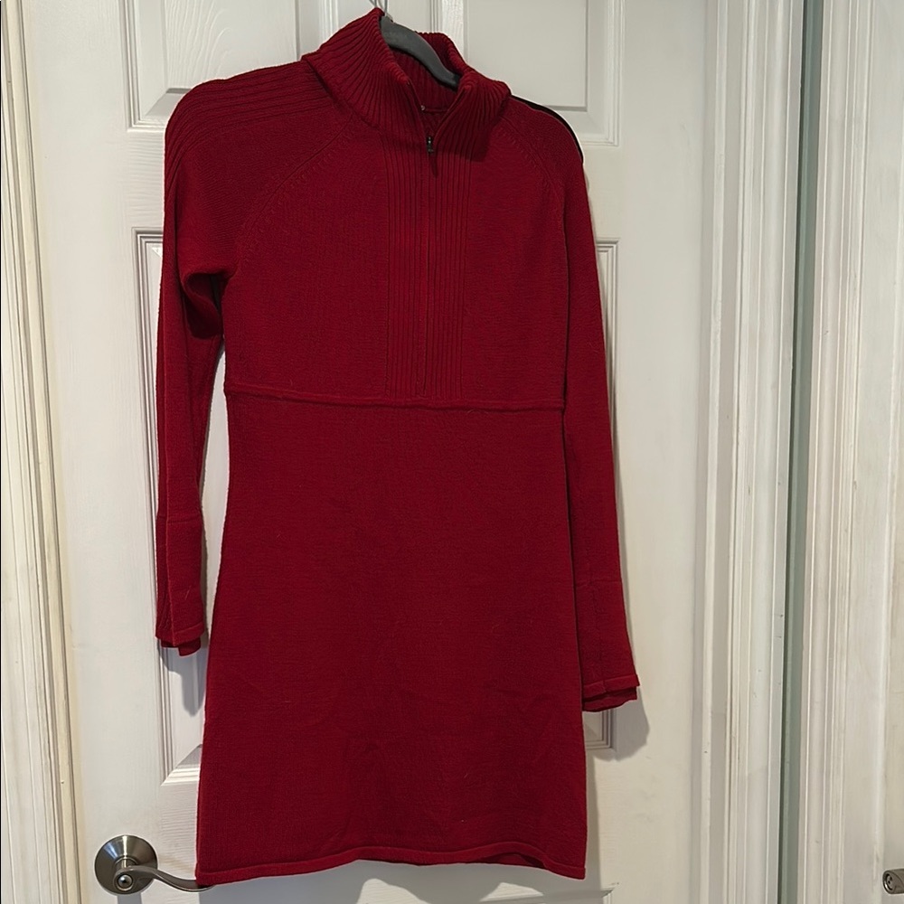 Red Turtleneck Sweater Dress